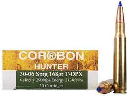 30-06 Springfield 168 Grain Hollow Point 20 Rounds Corbon Ammunition