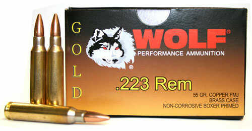 223 Rem 55 Grain Full Metal Jacket 20 Rounds Wolf Ammunition 223 Remington