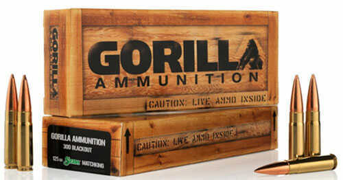 300 AAC Blackout 125 Grain Full Metal Jacket 20 Rounds Gorilla Ammunition