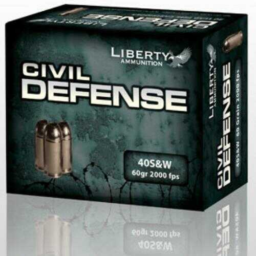 40 S&W 60 Grain Hollow Point 20 Rounds Liberty Ammunition