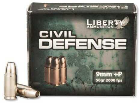 9mm Luger 50 Grain Hollow Point 20 Rounds Liberty Ammunition