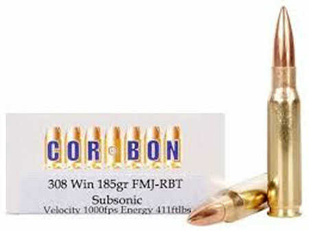 308 Win 185 Grain Full Metal Jacket 20 Rounds Corbon Ammunition 308 Winchester
