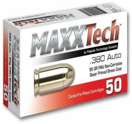 380 ACP 98 Grain Full Metal Jacket 50 Rounds TULA Ammunition