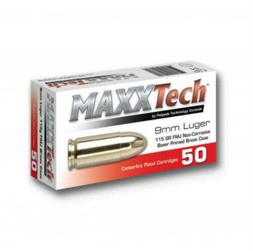 9mm Luger 115 Grain Full Metal Jacket 50 Rounds TULA Ammunition