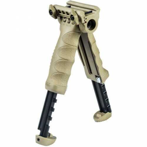 Mako Group Tactical Vertical Foregrip W/ Integrated Adjustable Bipod - Gen 2- Tan