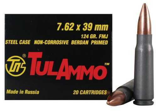 7.62X39mm 124 Grain Full Metal Jacket 40 Rounds TULA Ammunition