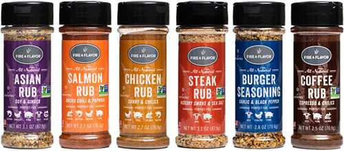 Fire and Flavor Seasoning Rub Variety Top Sellers 6 pc. Model: FFF159