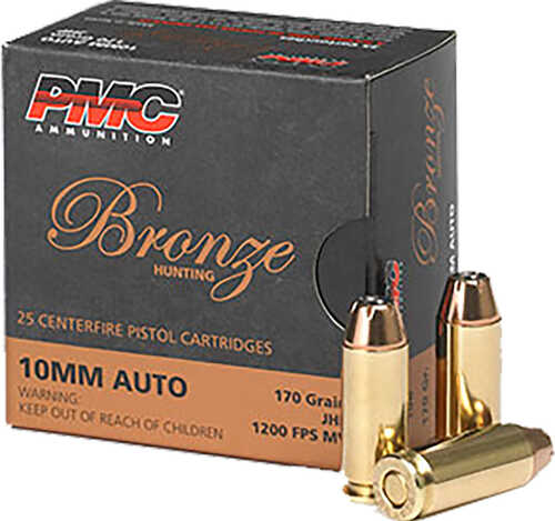 PMC Bronze 10mm Auto 170 gr Jacketed Hollow Point (JHP) 25 Per Box