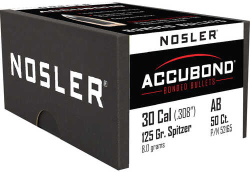 Nosler AccuBond Bullets .30 Cal. 125 gr. Spitzer Point 50 pk. Model: 52165