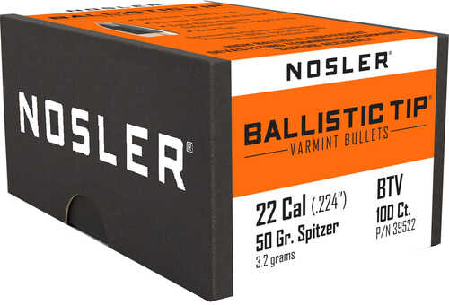 Nosler Ballistic Tip Varmint Bullets .22 Cal. 50 gr. Spitzer Point 50 pk.