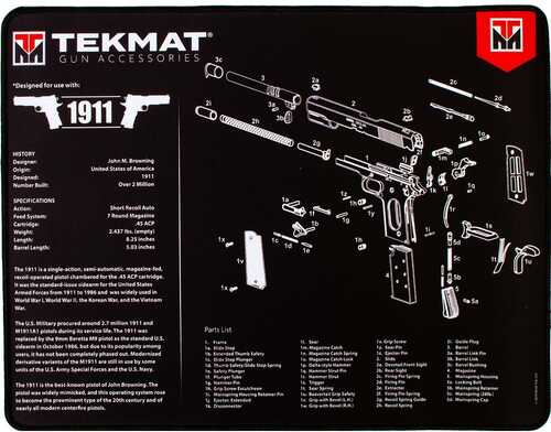 TekMat 1911 Ultra Premium Gun Cleaning Mat 15"x20" Includes Small Microfiber TekTowel Packed In Tube R20-1911