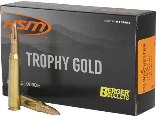 HSM Trophy Gold Rifle Ammunition 270 Win. Berger 150 gr. 20 rd. Model: BER-270150VLD