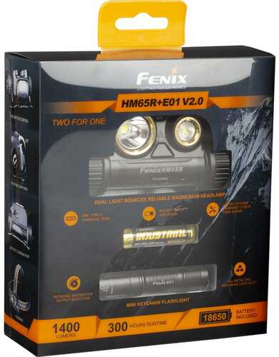 Fenix HM65R Headlamp 1400 Lumen w/ E01 V2.0 Light