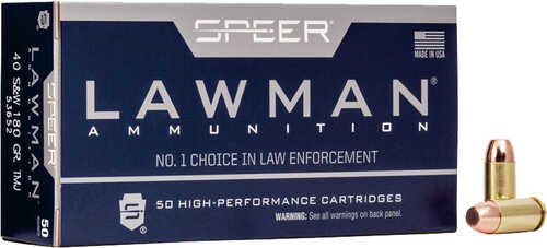 Speer Lawman Pistol Ammo 40 S&W 180 gr. TMJ 50 rd. Model: 53652