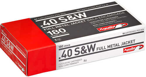 Aguila Pistol Ammo 40 S&W 180 gr. FMJ 50 rd. Model: 1E402110