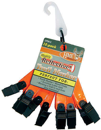 HME OTM-3 Trail Marking Orange Vinyl 3" Includes Heavy Duty Metal Clip 10 Pack