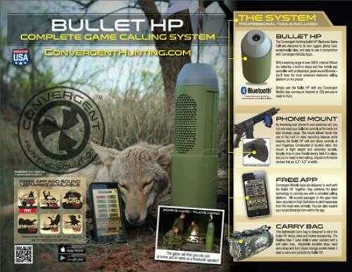 Convergent HP4000KIT Bullet Game Calling System Electronic Predators Polycarbonate Green Rechargeable