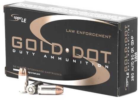 380 ACP 90 Grain Jacketed Hollow Point 50 Rounds Speer Ammunition