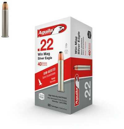 22 Win Mag Rimfire 40 Grain Soft Point 50 Rounds Aguila Ammunition Winchester Magnum