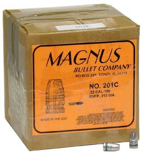 Magnus 32 Caliber .313 Diameter 100 Grain Round Nose Flat Point Bevel Base 500 Count
