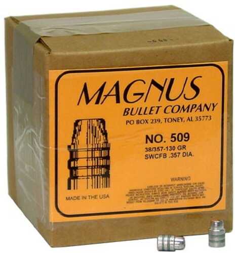 Magnus 38/357 Caliber .357 Diameter 130 Grain Semi Wad Cutter Bevel Base 500 Count