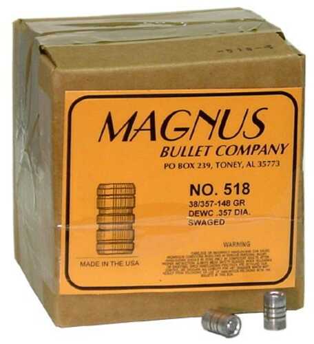 Magnus 38/357 Caliber .357 Diameter 148 Grain Double Ended Wad Cutter Swaged Lead 500 Count