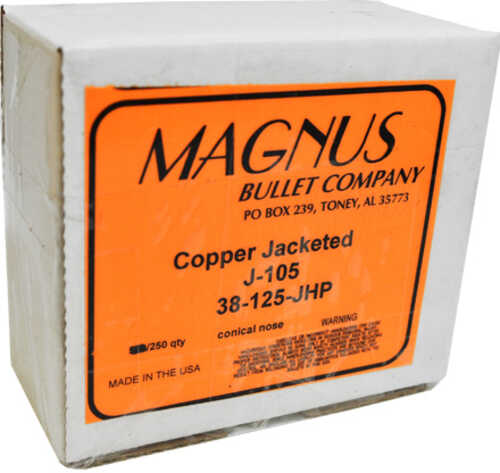 Magnus 38/357 Caliber .357 Diameter 125 Grain Jacketed Hollow Point Conical Nose 250 Count
