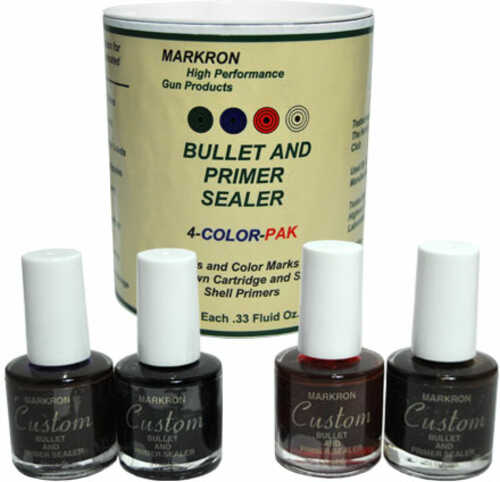Markron Custom Bullet and Primer Sealer 1/3 Oz (4 Color Pack)