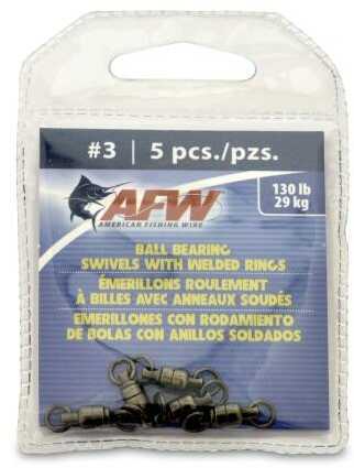 American Fishing Wire Ball Bearing Swivels #3, 130Lbs Test 5-Pack, Black Md: FWBB03BA