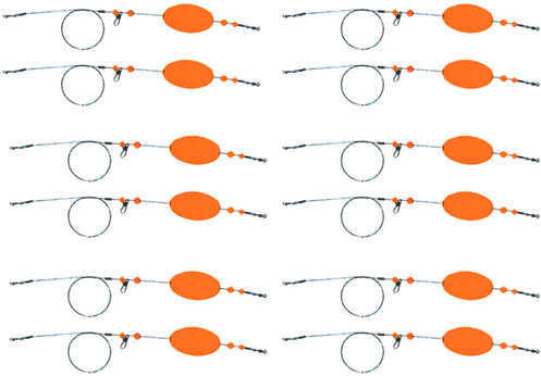 Comal Oval Weighted Float Rig 2 1/2In 28In Wire 12Ri Orange