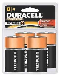 Duracell Alkaline Battery Coppertop D 4/Pk Model: 80252276