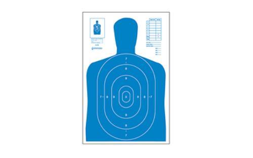 Action Target B-27E Economy Blue Silhouette Cut Off Below Ring 7 23"x35" 100 Per Box B-27EBLUE-100