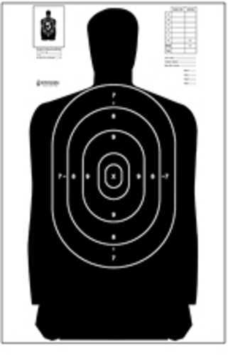 Action Target B-27S Standard Full Size Black Silhouette 24"x45" 100 Per Box B-27SBLACK-100