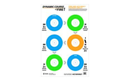 Action Target GS-DCFIRE1 Game Series Dynamic Course Of Fire 1 Blue/Green/Orange 23"x35" 100 Per Box GS-DCFIRE1-10