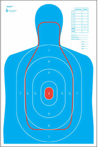 Action Target RC-B27E-Q B-27E And FBI Q Combination Blue/Red 23"x35" 100 Per Box RC-B27E-Q-100