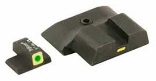 AmeriGlo GL431 Classic 3 Dot Night Sight Fits Glock 42/43 Tritium Green w/White Outline Front Yellow