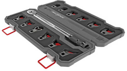 Real Avid Master -Fit 13 Piece Crowfoot Wrench Set Gray/Red AR-Platform Heavy Duty Torque Handle