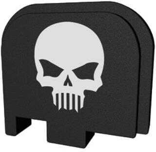 Bastion Slide Back Plate Skull Black and White Fits Glock 43 BASGL-043-BW-BTSKUL