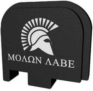 Bastion Slide Back Plate Molon Labe Black and White Fits Glock 43 BASGL-043-BW-SMOLON