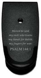 Bastion Magazine Base Plate Psalm 144:1 Black and White Fits M&P Shield 9/40 BASSWSH-S40-BW-PSM144
