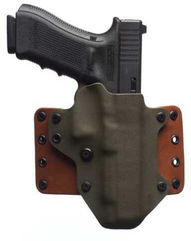 Black Point Tactical Leather Wing OWB Holster Fits Glock 19/23/32 Right Hand Coyote Kydex & Chocolate with 1.75"