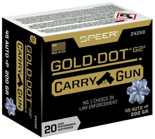 SPEER 45AUTO +P 200GR GDOT HP 20BX