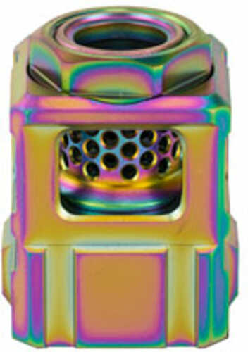 Chaos Gear Supply Qube Compensator Rainbow Finish 1/2X28 Thread Pitch QUBECOMPRAINBO