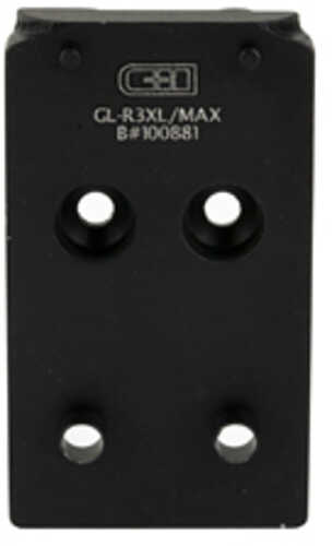 C&h Precision Weapons Optic Mounting Plate For Glock Mos Fits Sig Romeo3 Xl/max Anodized Finish Black Gl-3xl-max