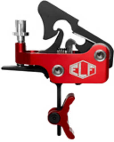 Elftmann Tactical Apex Pro Fa Adjustable Trigger Curved With Red Shoe Fits Ar-15 Anodized Finish Red Apex-pro-r-c-fa