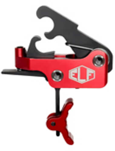 Elftmann Tactical SE Pro Adjustable Trigger Curved with Red Shoe Fits AR-15 Anodized Finish Red