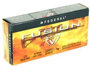 224 Valkyrie 90 Grain Boat Tail 20 Rounds Federal Ammunition