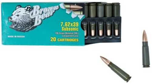 7.62X39mm 196 Grain Bimetal Jacket 20 Rounds Brown Bear Ammunition