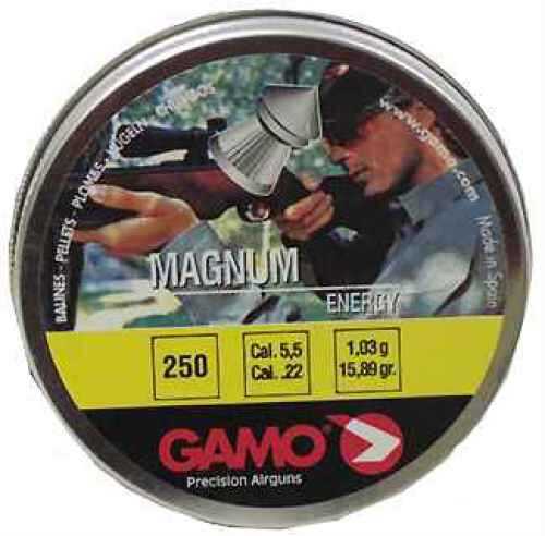 Gamo Magnum Spire Point Double Ring .22 Pellet pointed Nose Tin 250 Count 6320225bl54