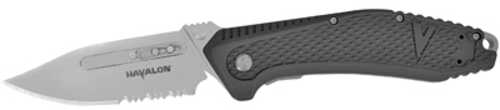 Havalon Redi-Knife Folding Knife Black Handle 3" Blade 1 Partially Serrated and Non-Serrated OAL 7 1/4" Am